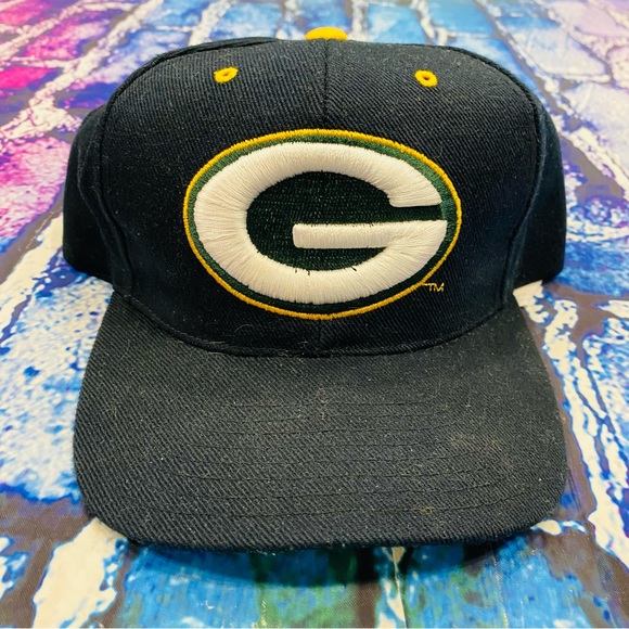 Vintage Green Bay Packer Snap Back Hat Old English Script NFL Hat Drew Pearson